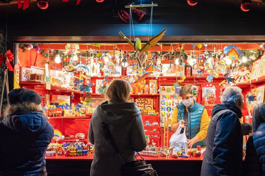 Spielwarenstand auf dem Lamberti-Markt 2021. Foto: Sascha Stüber
