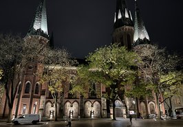 Probebeleuchtung an der Lamberti-Kirche. Foto: Stadt Oldenburg