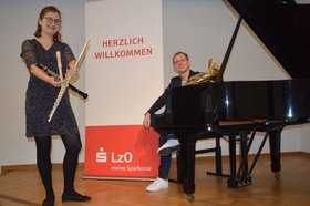 Andrea Palet Sabater und Philipp Schlüchtermann für den Jugend musiziert regionalwettbewerb 2023. Foto: Stadt Oldenburg