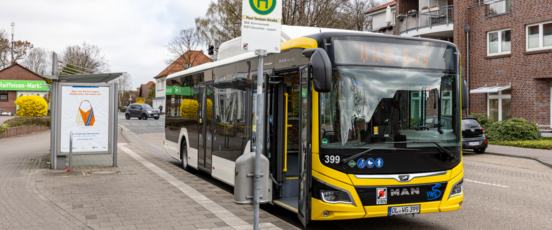 Ein Bus hält in der Gartenstraße. Foto: VWG