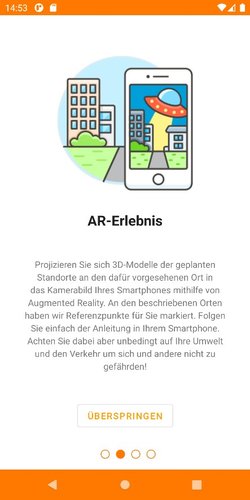 Screenshot 3D Beteiligungsapp Bauleitplanung. Grafik: Stadt Oldenburg/worldiety GmbH Screenshot 3D Beteiligungsapp Bauleitplanung. Grafik: Stadt Oldenburg/worldiety GmbH