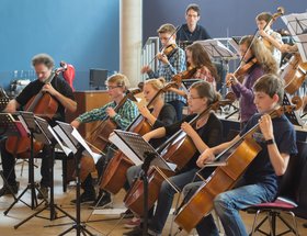 Teilnehmende des Groovy Strings Workshop: Foto: Landesmusikrat Sachsen