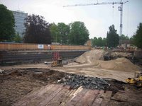 Bauarbeiten am Fundament der Schlosshöfe. Foto: Rolf Scharfenberg