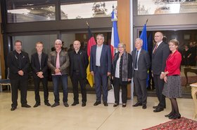 Rathausempfang mit Cholets Bürgermeisters Bourdouleix, Bürgermeisterin Eilers-Dörfler und den Leitern der Orchester aus Oldenburg und Cholet. Foto: Jean-Luc Moreau