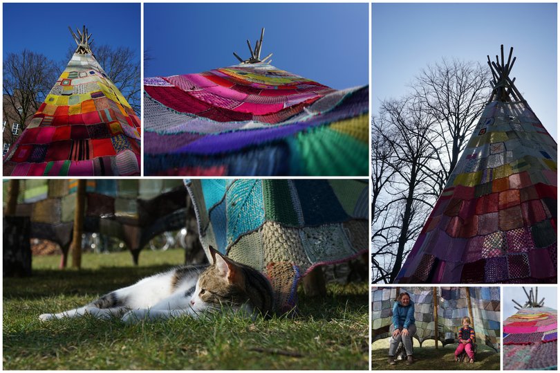 Detailaufnahmen vom Tipi nach dem Aufbau. Foto: Stadt Oldenburg