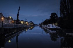 Oldenburger Hafen bei Nacht. Foto: Hergen Weyrich