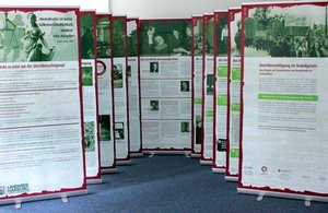Ausstellungstafeln. Foto: Gleichstellungsbüro Landkreis Harburg