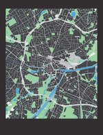 Stadtplan, auf dem die letzten Aufenthaltsorte der jüdischen Mitbürgerinnen und Mitbürger markiert sind. © Stadt Oldenburg