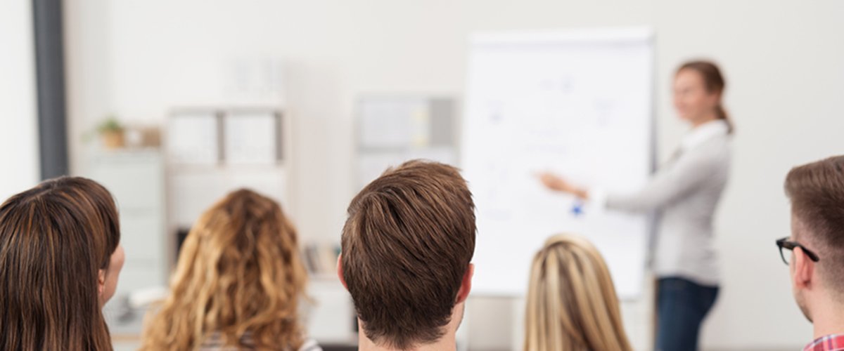 Vortrag vor mehreren Personen. Foto: contrastwerkstatt/Fotolia