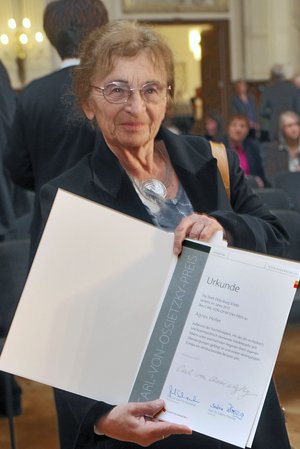 Preisträgerin Prof. Dr. Ágnes Heller. Foto: Peter Kreier.