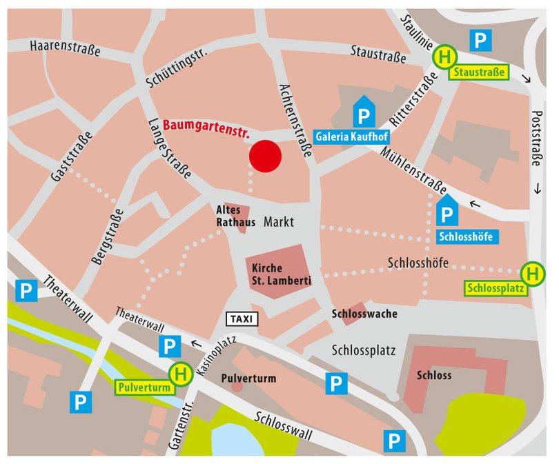 Kartenausschnitt Baumgartenstraße. Gestaltung RamschDesign