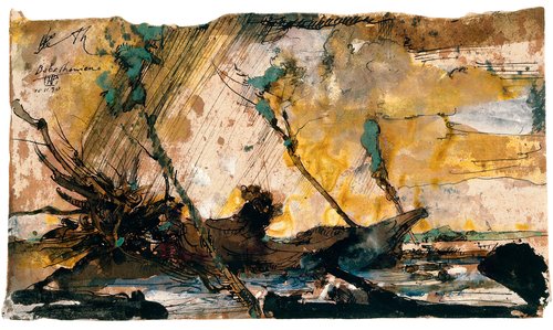© (Horst Janssen) VG Bild-Kunst, Bonn 2021 Horst Janssen, Bobethanien, 1990, Feder und Aquarell © (Horst Janssen) VG Bild-Kunst, Bonn 2021
