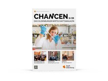 Titelseite von CHANCEN 3/23 – Das Oldenburger Wirtschaftsmagazin. Quelle: Stockwerk2
