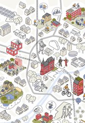 Oldenburg-Wimmelbild. Grafik: Jennifer van de Sandt