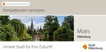 Titelseite der Mini-Broschüre „Moin: Oldenburg“. Ein kompakter Blick auf Oldenburgs Vorzüge. Foto: Mittwollen & Gradetchliev. Layout: Anja Meinen