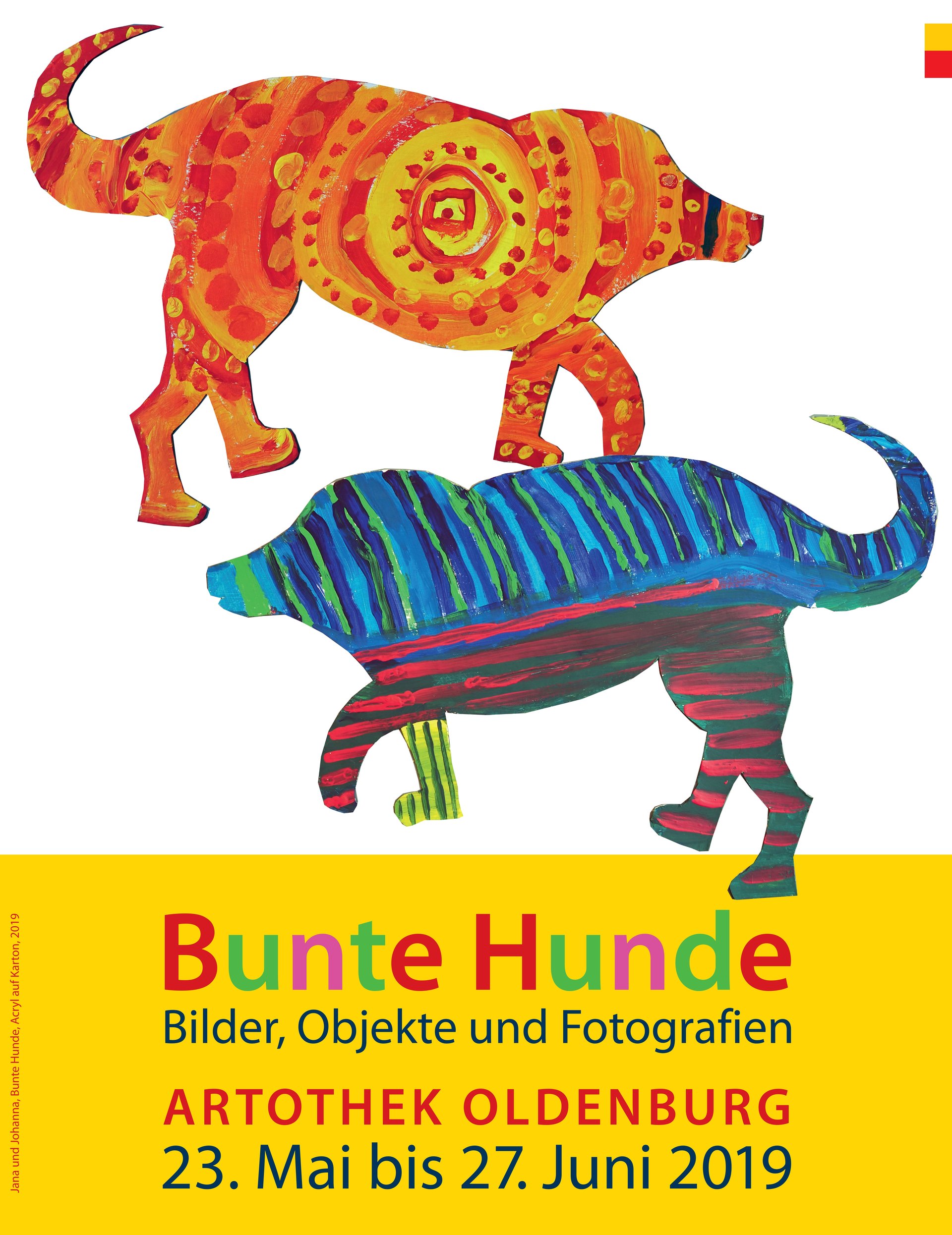 Plakat zur Ausstellung „Bunte Hunde“. Foto: Artothek Oldenburg