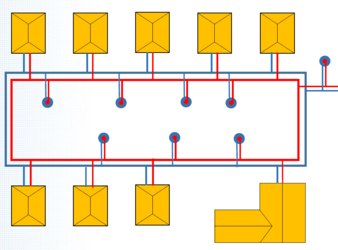 Erweiterung Nahwärmenetz schematische Darstellung. Grafik: Hochschule Mainz Prof. Giel