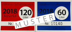 Gebührenmarke aus 2018_Muster. Foto: Stadt Oldenburg