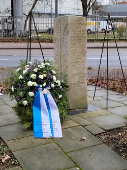 Das Mahnmal an der Ecke des Friedhofswegs/Jägerstraße. Foto: Hans Hesse