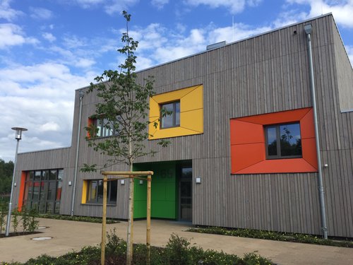 Startklar: Jeweils zwei Kindergarten- und zwei Krippengruppen bietet die neue Kita an der Gerhard-Stalling-Straße ab 1. August an. Träger ist das Unternehmen „Impuls Soziales Management“. Foto: Stadt Oldenburg
