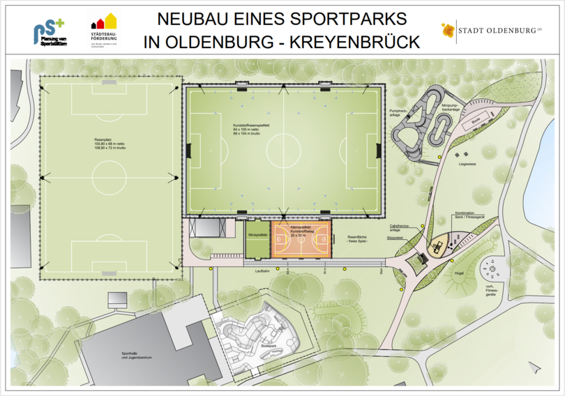 Plan des neuen Sportparks Kreyenbrück. Foto: PS + Planung von Sportstätten