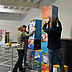 Vorschau: Aufbau der Ausstellung Zukunftsstadt im Foyer des Kasinos. Foto: Machleidt GmbH
