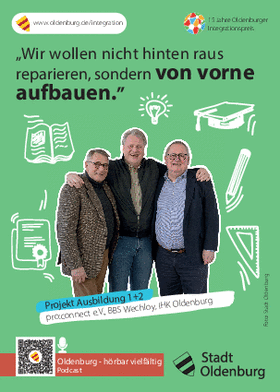 Postkarte zum Projekt: „Ausbildung 1+2 - starten mit Erfolg“ Foto: Stadt Oldenburg