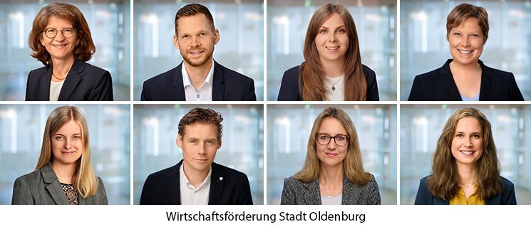 Die Mitarbeiterinnen und Mitarbeiter des Fachdienstes Standortmarketing bei der Wirtschaftsförderung Stadt Oldenburg. Foto: Foto- und Bilderwerk