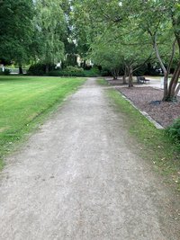 Die bisherigen Wege auf dem Cäcilienplatz werden erneuert und sollen künftigen Regenereignissen besser standhalten. Foto: Stadt Oldenburg Foto: Stadt Oldenburg