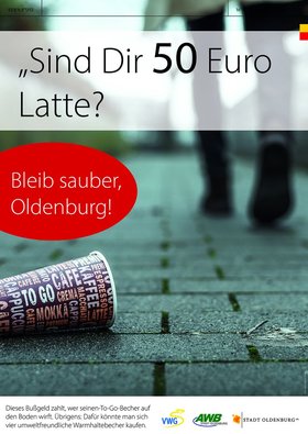 Plakat: Coffee-to-go-Becher. Foto: Stadt Oldenburg