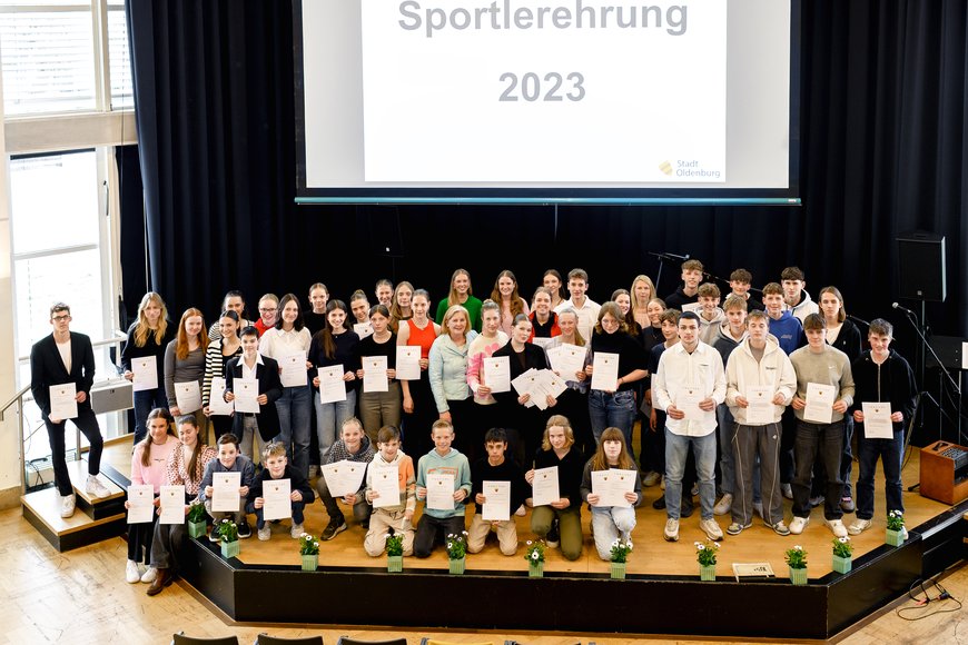 Junge Talente: Stadt zeichnet 82 Sportlerinnen und Sportler der Jugendklassen aus. Foto: Stadt Oldenburg