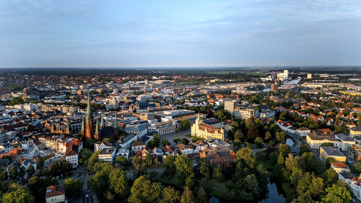 Die Innenstadt von Oldenburg von oben. Foto: OTM und Izabela Mittwollen
