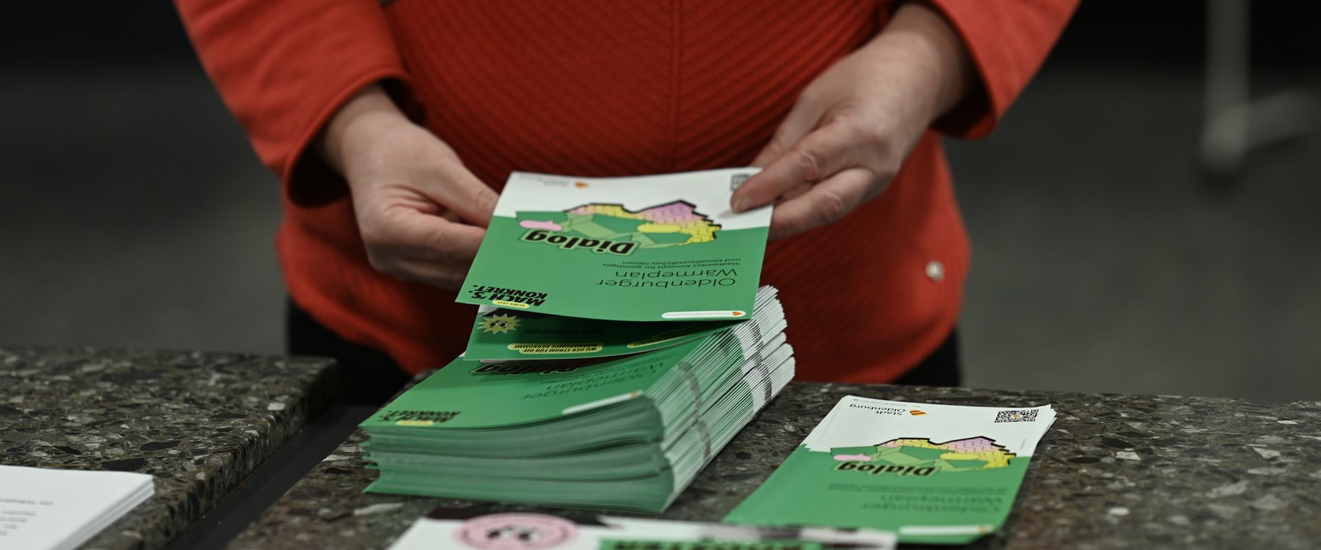 Flyer von der Kampagne zur Wärmeplanung in Oldenburg und dem dazugehörigen Dialogprozess. Foto: Jörg Hemmen