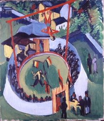 Abbildung des Bildes „Der Wanderzirkus“ von Ernst Ludwig Kirchner von 1920. Quelle: Landesmuseum Kunst & Kultur Oldenburg
