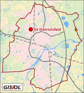 Lage der Grundschule Dietrichsfeld. Klick führt zur Karte. Quelle: GIS4OL