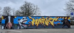 Pferdemarkt-Graffiti schmückt Container auf dem Pferdemarkt. Foto: Stadt Oldenburg
