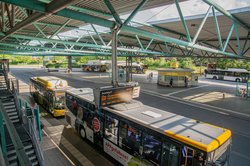 Busse der VWG stehen am ZOB. Foto: Mittwollen und Gradetchliev