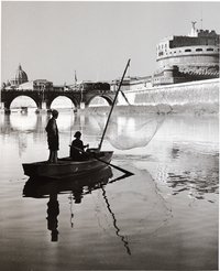 Herbert List, Fischer auf dem Tiber, s/w-Fotografie, 1949