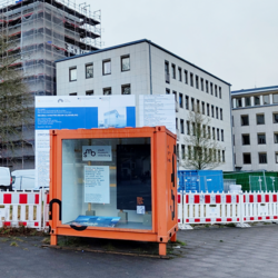 Der Info-Container des Stadtmuseums an der Lappan-Kreuzung dient als Treffpunkt. Foto: Stadtmuseum Oldenburg