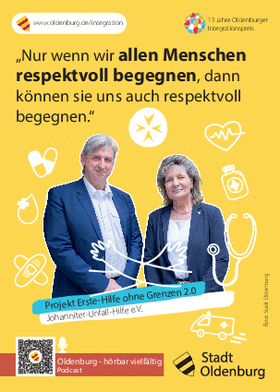 Postkarte zum Projekt „Erste-Hilfe ohne Grenzen 2.0“ Foto: Stadt Oldenburg