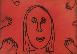 Eine gezeichnete Figur auf rotem Hintergrund bekommt Applaus. Quelle: Buchkinder Oldenburg
