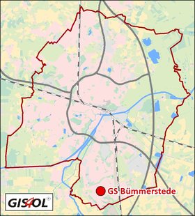 Lage der Grundschule Bümmerstede. Klick führt zur Karte. Quelle: GIS4OL