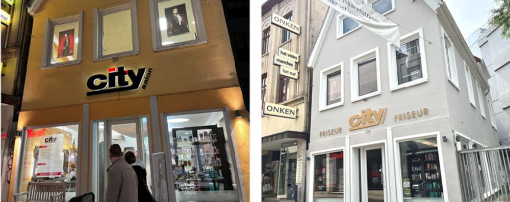 Aktion „einWANDfrei saubere City“ – Vorher/Nachher Haarenstraße 3. Foto: Projekt „einWANDfrei“/Stadt Oldenburg