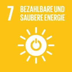 Icon zu Ziel 7: Sonne mit Ein-Aus-Symbol in der Mitte. Quelle: Engagement Global