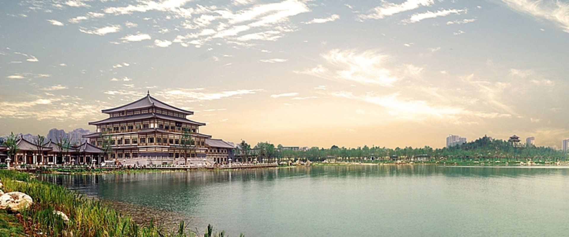 Pagode an einem See in der Stadt Xi'an. Foto: Stadt Xi'an