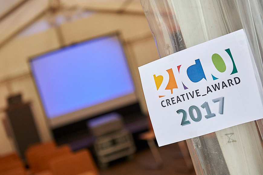 Plakat Preisverleihung CREATVE AWARD. Foto: Foto- und Bilderwerk