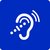 Audio-Icon Ohr vor blauem Hintergrund. Quelle: Tsvetina/AdobeStock