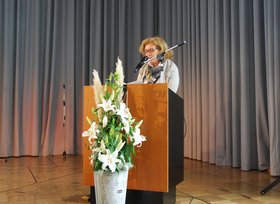 Kulturamtsleiterin Christiane Cordes bei ihrer Eröffnungsrede. Stadt Oldenburg