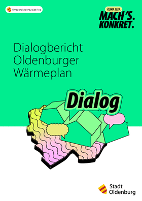 Titelblatt_Dialogbericht_zum_Oldenburger_Wärmeplan. Quelle: Coool Agency Titelblatt_Dialogbericht_zum_Oldenburger_Wärmeplan. Quelle: Coool Agency