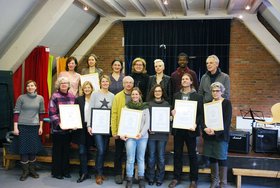 Die Preisträger des Förderpreises Kulturelle Bildung 2015/2016. Foto: Stadt Oldenburg.